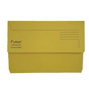 Exacompta Forever Document Wallet Manilla Foolscap Half Flap 290gsm Yellow (Pack 25)