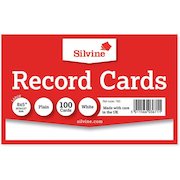 ValueX Record Cards Plain 203x127mm White (Pack 100)