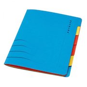 Jalema Secolor SixTab Cardboard File A4 Blue (Pack 5)