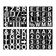 Bi-Office Magnetic Letters Numbers and Symbols 23mm White on Black CAR0702