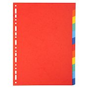 Exacompta Forever Recycled Divider 12 Part A4 220gsm Card Vivid Assorted Colours