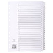 Exacompta Index 1-25 A4 160gsm Card White with White Mylar Tabs