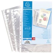 Exacompta Multi Punched Pocket Polypropylene A4 60 Micron Top Opening Clear (Pack 100)