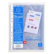 Exacompta Multi Punched Pocket Polypropylene A4 60 Micron Top Opening Clear (Pack 50)