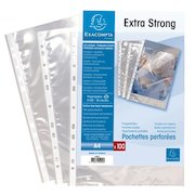 Exacompta Multi Punched Pocket Polypropylene A4 90 Micron Top Opening Clear (Pack 100)