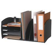 Fast Paper Desktop Organiser 4 Compartments Black F302001