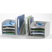 Fast Paper Desktop Organiser 8 Compartments Grey F3022212