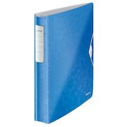 Leitz WOW Ring Binder Polypropylene 4 D-Ring A4 30mm Rings Blue Metallic (Pack 5) 42400036