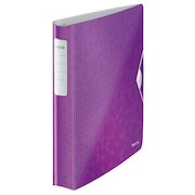 Leitz WOW Ring Binder Polypropylene 4 D-Ring A4 30mm Rings Purple (Pack 5) 42400062