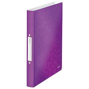 Leitz WOW Ring Binder Polypropylene 2 O-Ring A4 25mm Rings Purple (Pack 10) 42570062