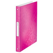 Leitz WOW Ring Binder Polypropylene 4 O-Ring A4 25mm Rings Pink Metallic (Pack 10) 42580023