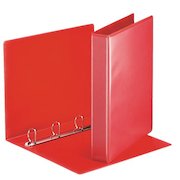 Esselte Essentials Presentation Ring Binder Polypropylene 4 D-Ring A4 30mm Rings Red (Pack 10) 49713