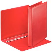 Esselte Essentials Presentation Ring Binder Polypropylene 4 D-Ring A4 25mm Rings Red (Pack 10) 49731