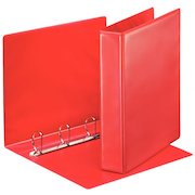 Esselte Essentials Presentation Ring Binder Polypropylene 4 D-Ring A4 40mm Rings Red (Pack 10) 49761