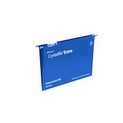Rexel Crystalfile Extra A4 Suspension File Polypropylene 15mm V Base Blue (Pack 25) 70636