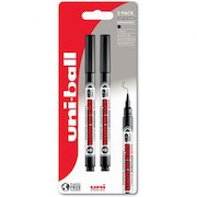 Uni Super Ink Permanent Marker Bullet Tip 0.9mm Line Black Plastic Free Packaging (Pack 2)