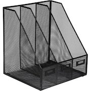 OSCO Wire Mesh Triple Magazine Rack Graphite