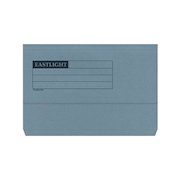 ValueX Document Wallet Manilla Foolscap Half Flap 285gsm Blue (Pack 50)