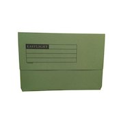 ValueX Document Wallet Manilla Foolscap Half Flap 250gsm Green (Pack 50)