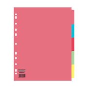 ValueX Divider 5 Part A4 Extra Wide 155gsm Card Assorted Colours