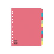 ValueX Divider 10 Part A4 Extra Wide 155gsm Card Assorted Colours