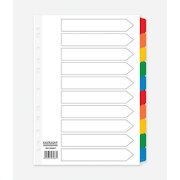 ValueX Divider 10 Part A4 Card White with Coloured Mylar Tabs