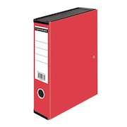 ValueX Box File Paper on Board Foolscap 70mm Capacity 75mm Spine Width Clip Closure Red