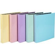 Aquarel Ringbinder Plastic Coated 2 Ring 25mm Assorted Pastels (Pack 10) 54560E