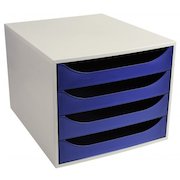 Exacompta Ecobox Set 4Draw Office Grey/Night Blue 2286104D