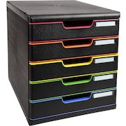 Exacompta Modulo A4 5 Drawer Black/Harlequin/Black 301914D