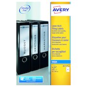 Avery Inkjet Lever Arch Filing Labels 200mmx60mm 4 Per Sheet White (100 Pack) J8171-25