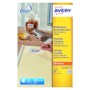Avery Removable Labels 35.6x16.9mm 80 Per Sheet White (2000 Pack) L4732REV-25