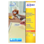 Avery Removable Labels 99.1x42.3mm 12 Per Sheet White (300 Pack) L4743REV-25