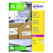 Avery Laser Address Labels Recycled 99.1 x 38.1mm 14 Per Sheet White (1400 Pack) LR7163-100