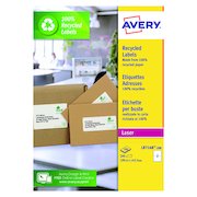 Avery Laser Parcel Labels Recycled 199.6x143.5mm 2 Per Sheet White (200 Pack) LR7168-100