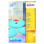 Avery White Full Face CD DVD Laser Label 2 Per Sheet (50 Pack) L7676-25