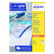 Avery Ultragrip Multipurpose Labels 105x37mm 16 Per Sheet White (1600 Pack) 3484