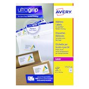 Avery Ultragrip Laser Address Labels QuickPEEL 63.5x46.6mm 18 Per Sheet White (4500 Pack) L7161-250