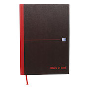 Black n Red Notebook Casebound 90gsm Smart Ruled 96pp A4