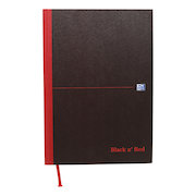 Black n Red Notebook Casebound 90gsm Ruled Recycled 192pp A5