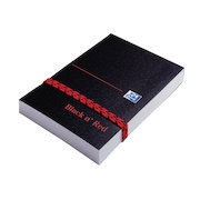 Black n Red Notebook Poly Casebound 90gsm Plain 192pg A7