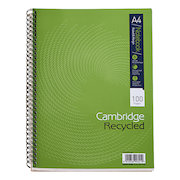 Cambridge Recycled Nbk Wirebound 70gsm Ruled Margin Perf Punched 4 Holes 100 pp A4