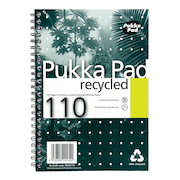 Pukka Pad Recycled Notebook Wirebound 80gsm Ruled Perforated 110pp A5 Green