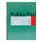 Pukka Pad Mettallic Jotta Nbk Wirebound 80gsm Ruled Margin Perf Punch 4 Hole 200pp A4+