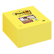 Post-it Super Sticky Note Cube Pad of 350 Sheets 76x76mm Yellow