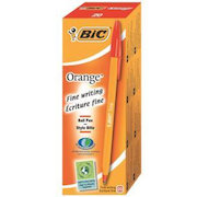 Bic Orange Ball Pen Fine 0.8mm Tip 0.3mm Line Red