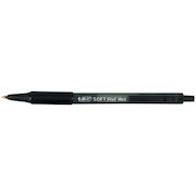 Bic SoftFeel Clic Pen Retractable Rubberised Barrel Med 1.0mm Tip 0.32mm Line Black