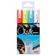 Uni Chalk Marker Medium Bullet Tip PWE-5M Line Width 1.8-2.5mm Wallet Assorted