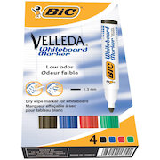 Bic Velleda Marker Whiteboard Dry-wipe 1701 Large Bullet Tip 1.5mm Line Assorted