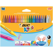 Bic Kids Plastidecor Crayons Long-lasting Sharpenable Wallet Vivid Assorted Colours